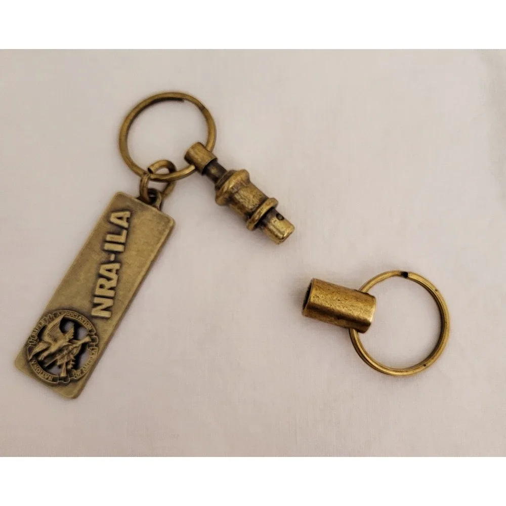 Vintage NRA-ILA Brass Quick Release Keychain National Rifle Association‎ USA NRA
